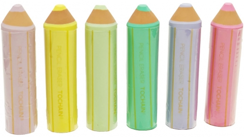 Radiera Tochain, forma de creion colorat, diverse culori